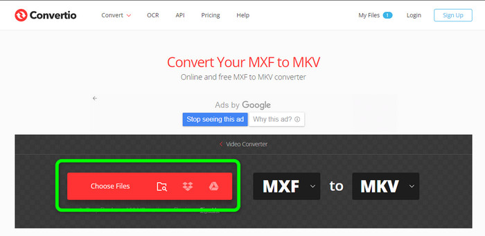 Convertio 파일 선택