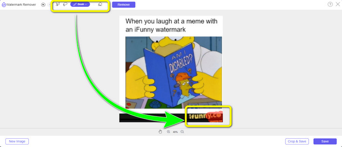 Выделить водяной знак iFunny