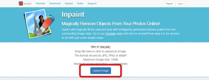 Inpaint Uplaod Image Button