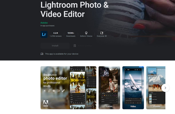 Applicazione mobile Lightroom