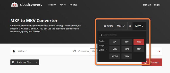 MKV File Format Select