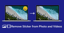 Ta bort klistermärken från foton och videor