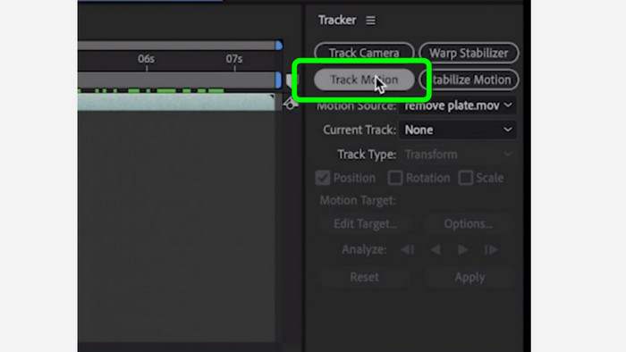 Select the Tracker Motion