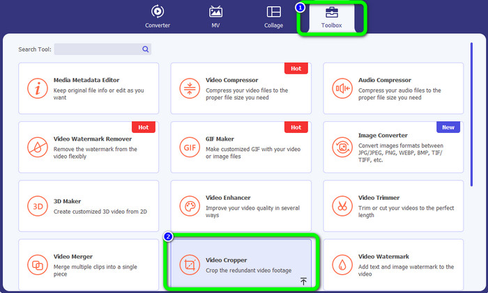 حدد Toolbox Video Cropper