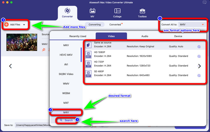 M4V Desired File Format