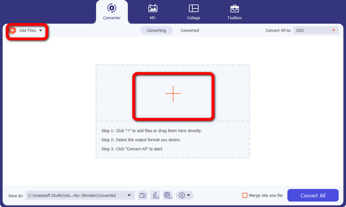 Plus Sign and Add Files