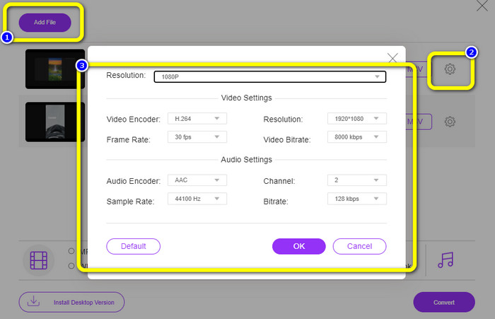 Afegeix la configuració de canvis