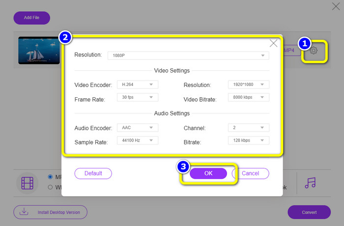 Click Video and Audio Settings