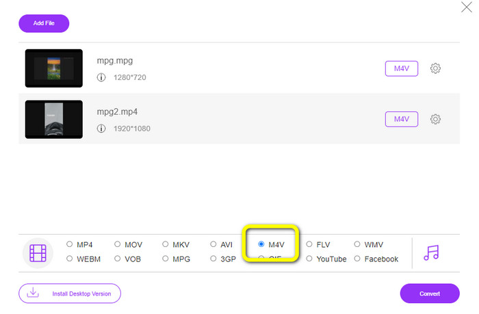 จาก MPG เป็น M4V