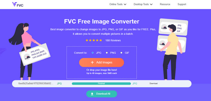 Convertitore di immagini FVC online