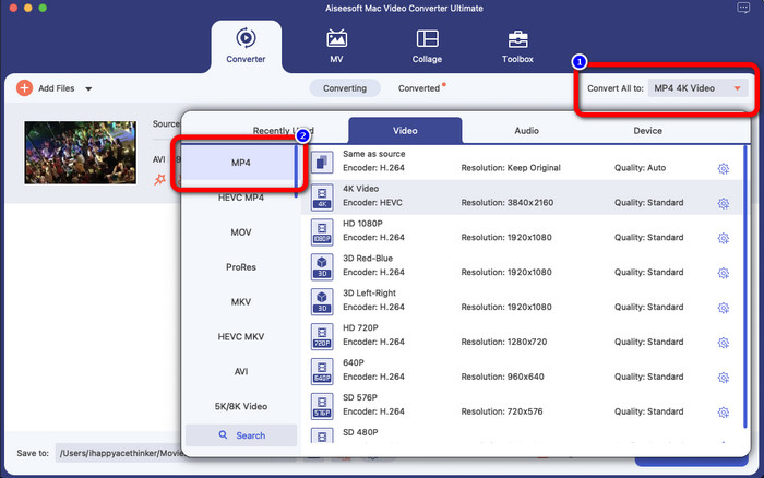 MP4 sebagai Format yang Diingini