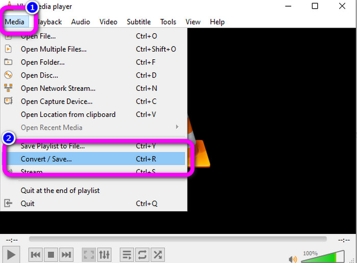 VLC メディア XVid 変換