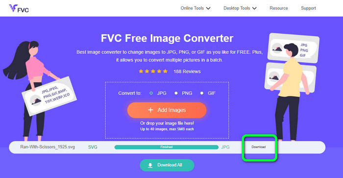 Converter SVG JPG FVC