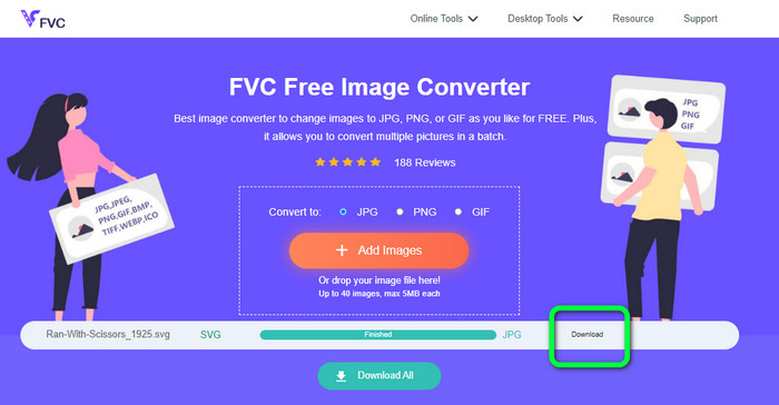 המרת SVG JPG FVC