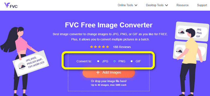 FVC فرمت PNG را انتخاب کنید