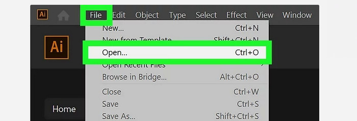 इलस्ट्रेटर फाइल ओपन