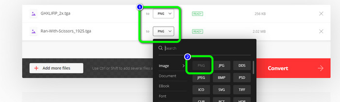PNG فرمت را انتخاب کنید