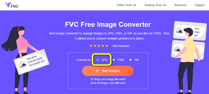 Select JPG to Convert to Option