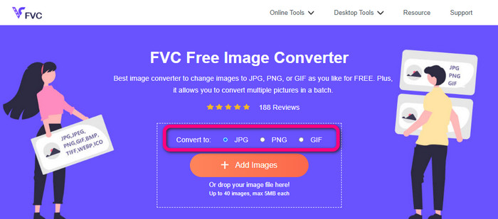 เลือกรูปแบบ JPG FVC