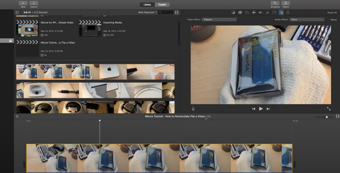 iMovie พลิกวิดีโอ