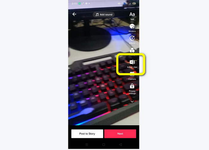 Clip de réglage TikTok