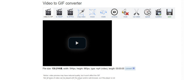 EZGIF GIF-konverter