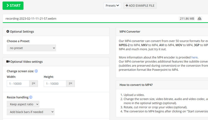 Online Convert Interface
