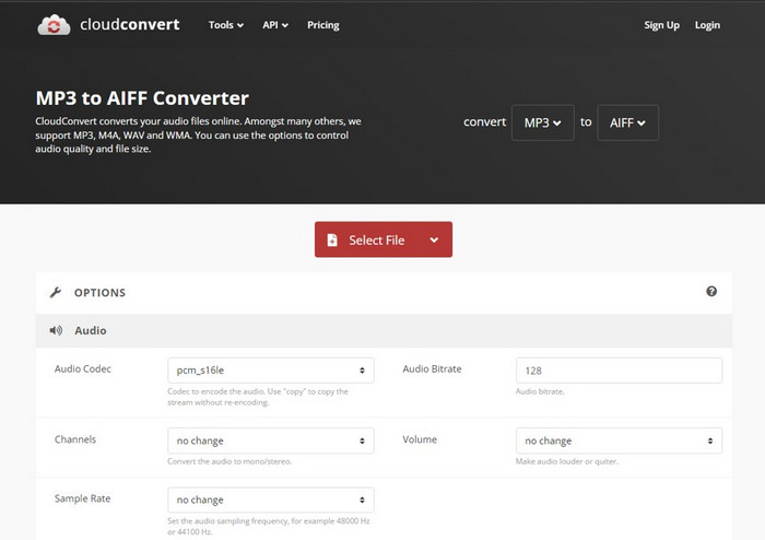 CloudConvert Interface