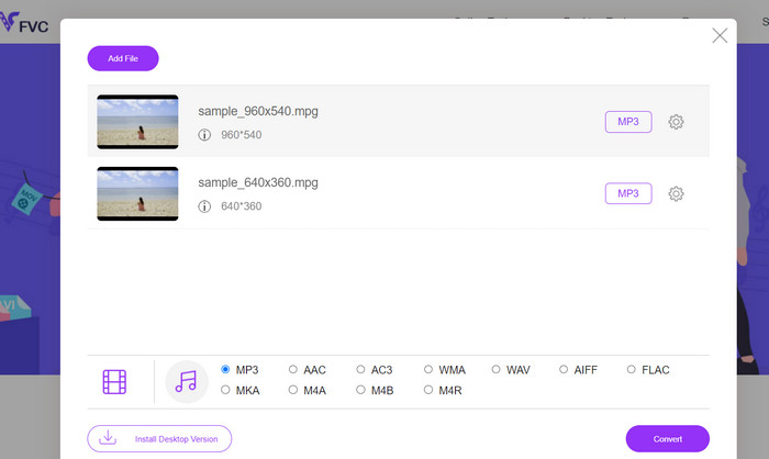 オンラインで MP3 に変換