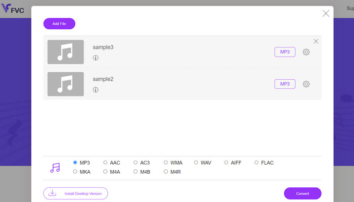 Ilmainen Audio Converter verkossa