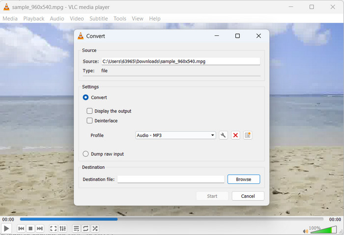 VLC Convert to MP3