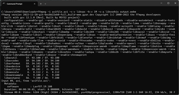 FFMPEG Conversion