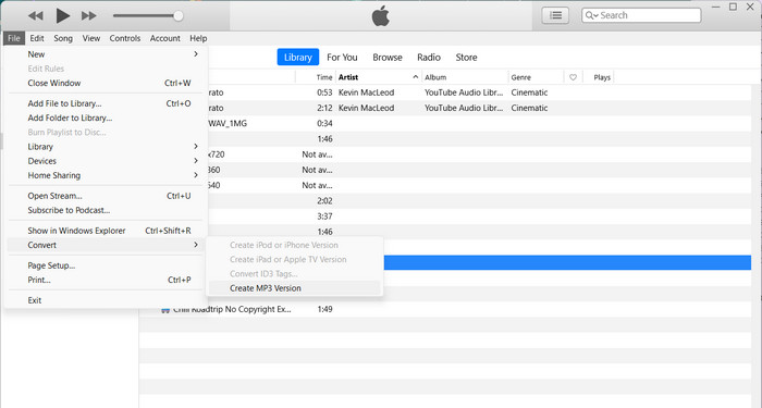 Conversione iTunes