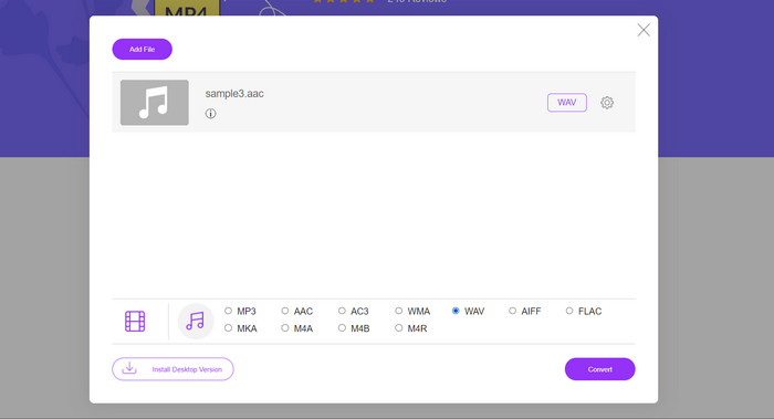AAC WAV Online Conversion