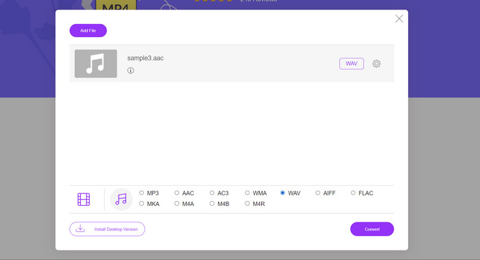 AAC WAV Çevrimiçi Dönüştürme