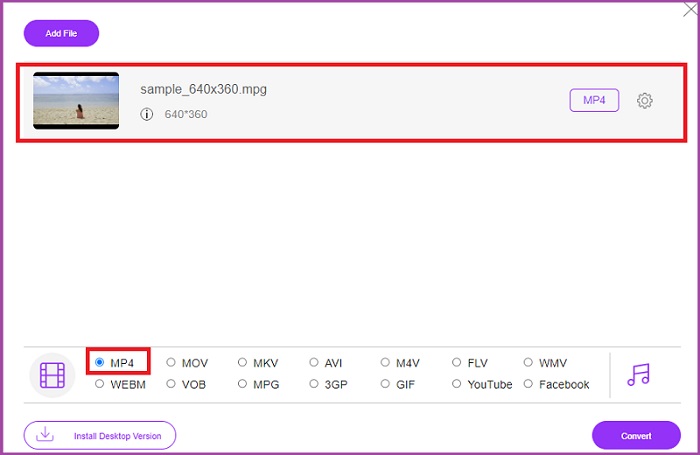 تحويل FVC عبر الإنترنت