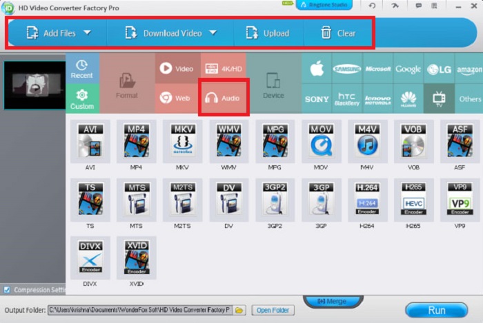 Video Converter Factory Interface