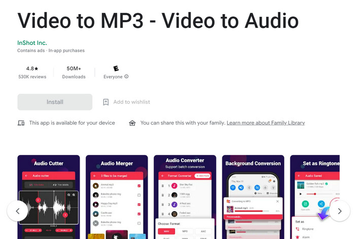 Application vidéo en MP3