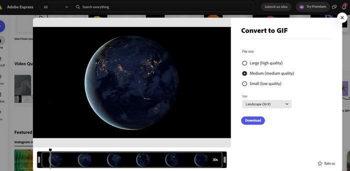 Adobe Express Interface