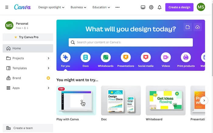Canva Interface