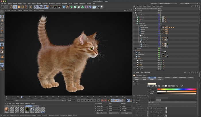 Interfaccia principale di Cinema 4D