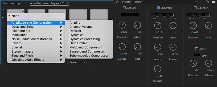 Come comprimere l'audio in Premiere Pro