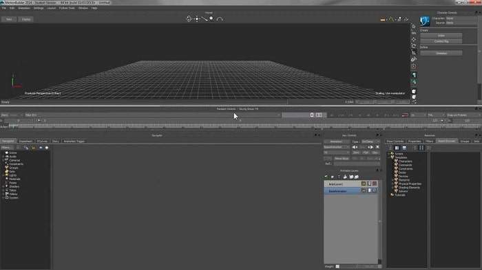 อินเทอร์เฟซหลักของ MotionBuilder