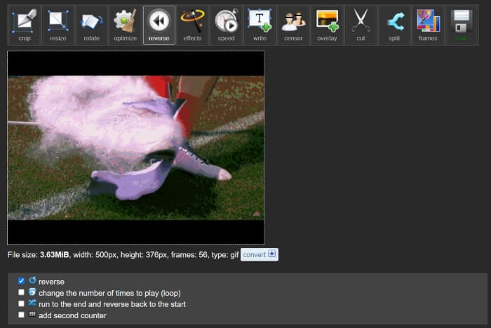 أداة GIF العكسية