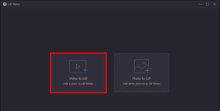 Select Option Video to GIF