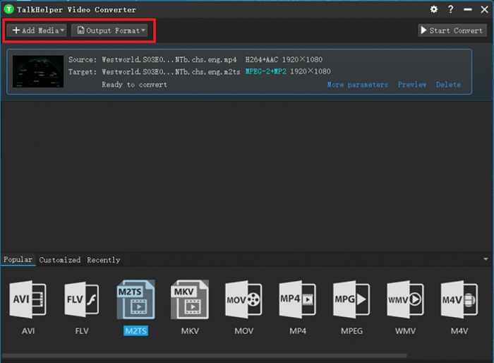 Interfejs konwertera wideo Talk Helper