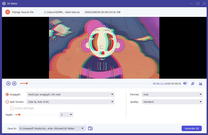 Convertitore video per editing definitivo 3D