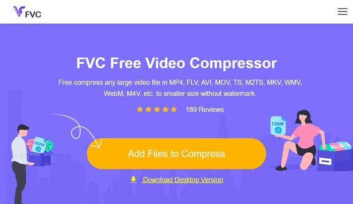 Få tilgang til online videokompressor