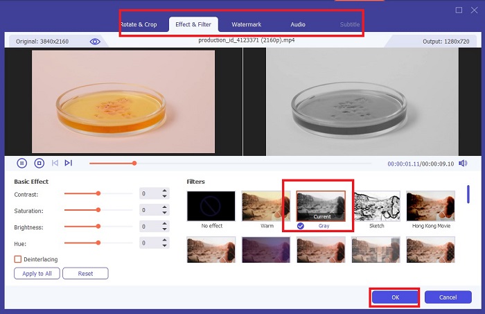 فیلتر سیاه و سفید را اضافه کنید