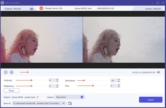 Change Saturation on PC